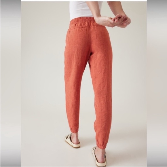 Athleta Retreat Linen Jogger in Rust Orange Size 8 - Picture 7 of 7